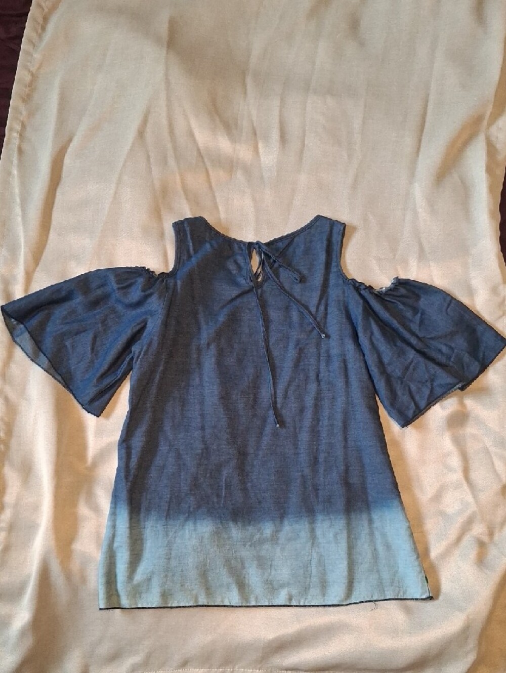Minkas Boho Floral Embroidered Cold Shoulder Blouse Large - Picture 5 of 9